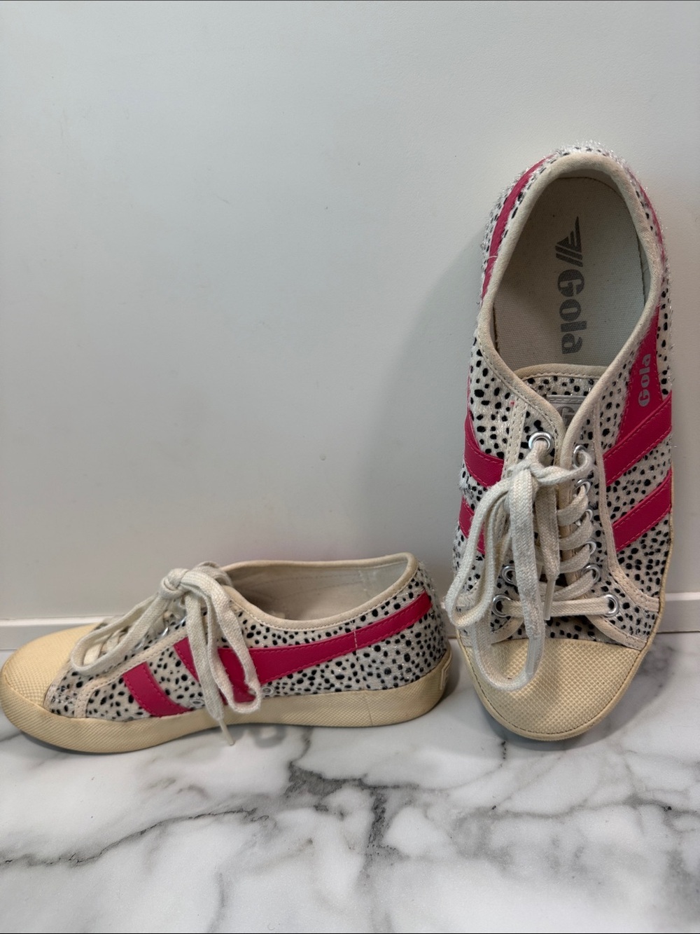 Gola Coaster Pink Cream cheetah trainers Women’s Size 7 - Picture 5 of 12